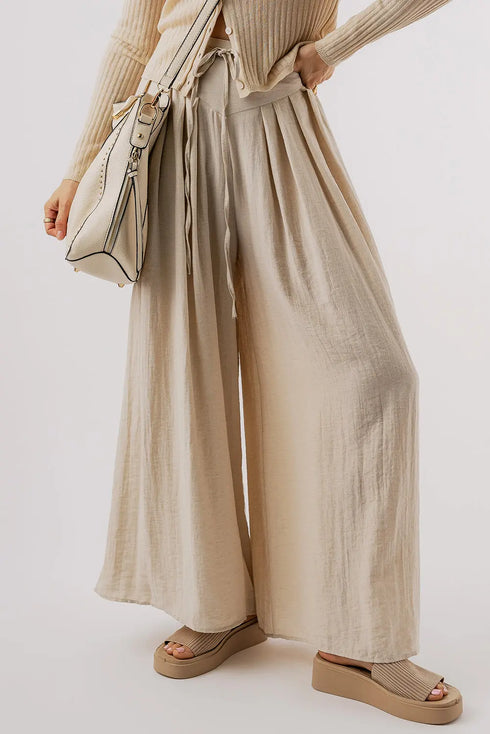 'Poet' Linen Wide Leg Pants - Celes Fashion